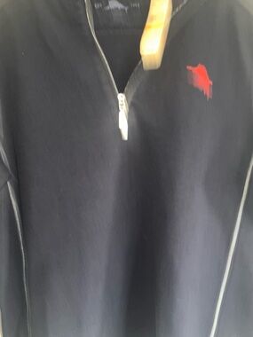 Tommy Bahama navy Quarter-Zip Sweater with Red Logo